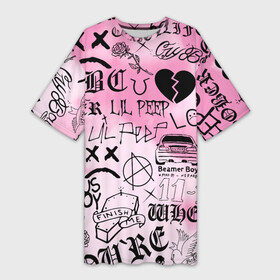 Платье-футболка 3D с принтом LIL PEEP. в городе Новоалтайск,  |  | lil peep | lil prince | pink | зарубежная музыка | лил пип | маленький принц