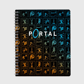 Тетрадь с принтом PORTAL 2 ПОРТАЛ 2 в городе Новоалтайск, 100% бумага | 48 листов, плотность листов — 60 г/м2, плотность картонной обложки — 250 г/м2. Листы скреплены сбоку удобной пружинной спиралью. Уголки страниц и обложки скругленные. Цвет линий — светло-серый
 | aperture laboratories | glados | portal | portal 2 | valve | гладос | портал | портал 2 | челл