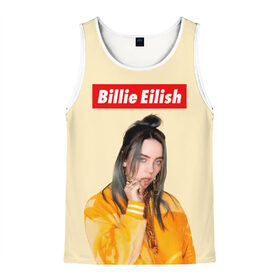 Мужская майка 3D с принтом BILLIE EILISH в городе Новоалтайск, 100% полиэстер | круглая горловина, приталенный силуэт, длина до линии бедра. Пройма и горловина окантованы тонкой бейкой | Тематика изображения на принте: be | billie | billie eilish | blohsh | ghoul | билли | билли айлиш