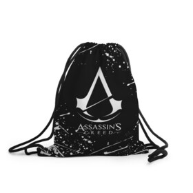 Рюкзак-мешок 3D с принтом ASSASSIN`S CREED в городе Новоалтайск, 100% полиэстер | плотность ткани — 200 г/м2, размер — 35 х 45 см; лямки — толстые шнурки, застежка на шнуровке, без карманов и подкладки | slayer | асасин | ассасин крид | ассассин | тамплиеры