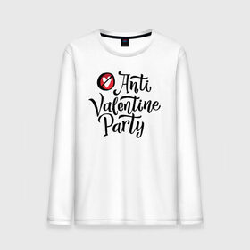 Мужской лонгслив хлопок с принтом Anti Valentine Party в городе Новоалтайск, 100% хлопок |  | 14 февраля | антивалентин | день святого  валентина | любовь | подарок