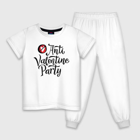 Детская пижама хлопок с принтом Anti Valentine Party в городе Новоалтайск, 100% хлопок |  брюки и футболка прямого кроя, без карманов, на брюках мягкая резинка на поясе и по низу штанин
 | 14 февраля | антивалентин | день святого  валентина | любовь | подарок