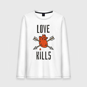 Мужской лонгслив хлопок с принтом LOVE KILLS в городе Новоалтайск, 100% хлопок |  | 14 февраля | антивалентин | день святого  валентина | любовь | подарок