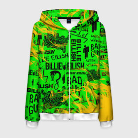 Мужская толстовка 3D на молнии с принтом BILLIE EILISH в городе Новоалтайск, 100% полиэстер | длина до линии бедра, манжеты и пояс оформлены мягкой тканевой резинкой, двухслойный капюшон со шнурком для регулировки, спереди молния, по бокам два кармана | be | billie | billie eilish | blohsh | ghoul | билли | билли айлиш