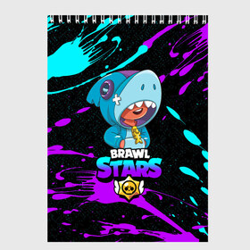 Скетчбук с принтом BRAWL STARS LEONS HARK в городе Новоалтайск, 100% бумага
 | 48 листов, плотность листов — 100 г/м2, плотность картонной обложки — 250 г/м2. Листы скреплены сверху удобной пружинной спиралью | bib | brawl stars | colt | crow | el brown | leon | leon shark | max | moba | sally leon | shark | акула | берли | биби | бравл старс | браун | ворон | жанр | игра | кольт | леон | леон акула | макс | нита | шелли