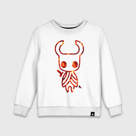 Детский свитшот хлопок с принтом Hollow Knight в городе Новоалтайск, 100% хлопок | круглый вырез горловины, эластичные манжеты, пояс и воротник | grimm | hallounest | heart of nightmare | hollow knight | hornet | knight | quirrell | silksong | гримм | квиррел | рыцарь | халлоунест | холлоу найт | хорнет