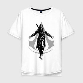 Мужская футболка хлопок Oversize с принтом ASSASSIN`S CREED в городе Новоалтайск, 100% хлопок | свободный крой, круглый ворот, “спинка” длиннее передней части | slayer | асасин | ассасин крид | ассассин | тамплиеры