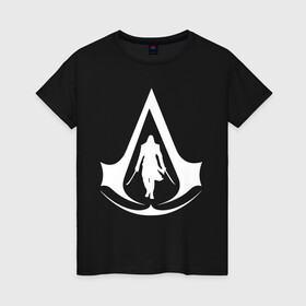 Женская футболка хлопок с принтом ASSASSIN`S CREED. в городе Новоалтайск, 100% хлопок | прямой крой, круглый вырез горловины, длина до линии бедер, слегка спущенное плечо | game | stream | ассасин | ассасин крид | ассасины | видеоигра | война | дезмонд майлс | игра | стрим | тамплиеры