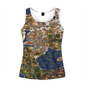 Женская майка 3D с принтом Герои 3 Карта в городе Новоалтайск, 100% полиэстер | круглая горловина, прямой силуэт, длина до линии бедра | angel | armor | artwork | creature | dragon | fantasy | fantasy art | game | griffin | heroes | heroes maps | heroes of might and magic | knight | might and magic | sword | warriors | weapon | wings | герои