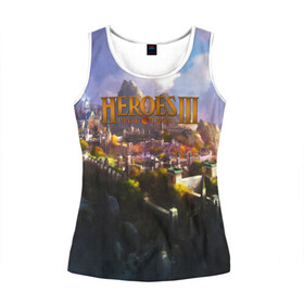 Женская майка 3D с принтом HEROES 3 в городе Новоалтайск, 100% полиэстер | круглая горловина, прямой силуэт, длина до линии бедра | angel | armor | artwork | creature | dragon | fantasy | fantasy art | game | griffin | heroes | heroes maps | heroes of might and magic | knight | might and magic | sword | warriors | weapon | wings | герои