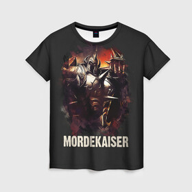 Женская футболка 3D с принтом Mordekaiser в городе Новоалтайск, 100% полиэфир ( синтетическое хлопкоподобное полотно) | прямой крой, круглый вырез горловины, длина до линии бедер | jinx | kda | league | lol | moba | pentakill | riot | rise | rus | skins | варвик | варус | воин | легенд | лига | лол | маг | стрелок | танк | чемпион