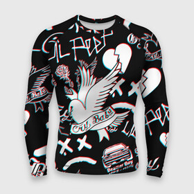 Мужской рашгард 3D с принтом LIL PEEP CRY BABY GLITCH | ЛИЛ ПИП в городе Новоалтайск,  |  | lil peep | lil prince | pink | зарубежная музыка | лил пип | маленький принц