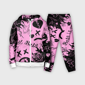 Детский костюм 3D с принтом LIL PEEP PINK TATTOO | ЛИЛ ПИП ПАТТЕРН РОЗОВЫЙ   ТАТУ в городе Новоалтайск,  |  | lil peep | lil prince | pink | зарубежная музыка | лил пип | маленький принц