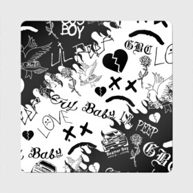 Магнит виниловый Квадрат с принтом LIL PEEP | ЛИЛ ПИП в городе Новоалтайск, полимерный материал с магнитным слоем | размер 9*9 см, закругленные углы | Тематика изображения на принте: lil peep | lil prince | pink | зарубежная музыка | лил пип | маленький принц