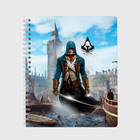 Тетрадь с принтом Assasins creed в городе Новоалтайск, 100% бумага | 48 листов, плотность листов — 60 г/м2, плотность картонной обложки — 250 г/м2. Листы скреплены сбоку удобной пружинной спиралью. Уголки страниц и обложки скругленные. Цвет линий — светло-серый
 | creed | асасин | асасин крид | ассасин | ассассин | войско | крид | меч | приключения | самурай