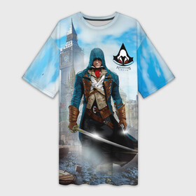 Платье-футболка 3D с принтом Assasins creed в городе Новоалтайск,  |  | Тематика изображения на принте: creed | асасин | асасин крид | ассасин | ассассин | войско | крид | меч | приключения | самурай