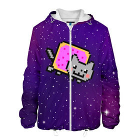 Мужская куртка 3D с принтом Nyan Cat в городе Новоалтайск, ткань верха — 100% полиэстер, подклад — флис | прямой крой, подол и капюшон оформлены резинкой с фиксаторами, два кармана без застежек по бокам, один большой потайной карман на груди. Карман на груди застегивается на липучку | cat | meme | nyan cat | space | youtube | животное | звезды | интернет | космос | кошка | мем | прикол | радуга | юмор | ютуб