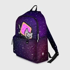 Рюкзак 3D с принтом Nyan Cat в городе Новоалтайск, 100% полиэстер | лямки с регулируемой длиной, сверху петелька, чтобы рюкзак можно было повесить на вешалку. Основное отделение закрывается на молнию, как и внешний карман. Внутри два дополнительных кармана, один из которых закрывается на молнию. По бокам два дополнительных кармашка | cat | meme | nyan cat | space | youtube | животное | звезды | интернет | космос | кошка | мем | прикол | радуга | юмор | ютуб