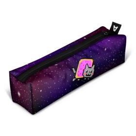 Пенал 3D с принтом Nyan Cat в городе Новоалтайск, 100% полиэстер | плотная ткань, застежка на молнии | Тематика изображения на принте: cat | meme | nyan cat | space | youtube | животное | звезды | интернет | космос | кошка | мем | прикол | радуга | юмор | ютуб