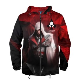 Мужская ветровка 3D с принтом Assasins creed в городе Новоалтайск, 100% полиэстер | подол и капюшон оформлены резинкой с фиксаторами, два кармана без застежек по бокам, один потайной карман на груди | creed | асасин | асасин крид | ассасин | ассассин | войско | крид | меч | приключения | самурай