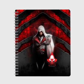 Тетрадь с принтом Assasins creed в городе Новоалтайск, 100% бумага | 48 листов, плотность листов — 60 г/м2, плотность картонной обложки — 250 г/м2. Листы скреплены сбоку удобной пружинной спиралью. Уголки страниц и обложки скругленные. Цвет линий — светло-серый
 | creed | асасин | асасин крид | ассасин | ассассин | войско | крид | меч | приключения | самурай