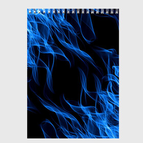 Скетчбук с принтом BLUE FIRE FLAME в городе Новоалтайск, 100% бумага
 | 48 листов, плотность листов — 100 г/м2, плотность картонной обложки — 250 г/м2. Листы скреплены сверху удобной пружинной спиралью | bright | fire | flame | heat | light | wildfire | искры | огненный | огонь | пламя | пожар