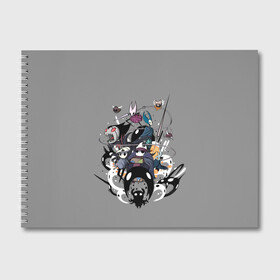 Альбом для рисования с принтом Hollow Knight в городе Новоалтайск, 100% бумага
 | матовая бумага, плотность 200 мг. | Тематика изображения на принте: grimm | hallounest | heart of nightmare | hollow knight | hornet | knight | quirrell | silksong | гримм | квиррел | рыцарь | халлоунест | холлоу найт | хорнет