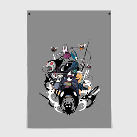 Постер с принтом Hollow Knight в городе Новоалтайск, 100% бумага
 | бумага, плотность 150 мг. Матовая, но за счет высокого коэффициента гладкости имеет небольшой блеск и дает на свету блики, но в отличии от глянцевой бумаги не покрыта лаком | grimm | hallounest | heart of nightmare | hollow knight | hornet | knight | quirrell | silksong | гримм | квиррел | рыцарь | халлоунест | холлоу найт | хорнет
