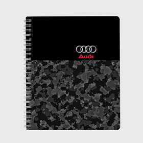 Тетрадь с принтом AUDI в городе Новоалтайск, 100% бумага | 48 листов, плотность листов — 60 г/м2, плотность картонной обложки — 250 г/м2. Листы скреплены сбоку удобной пружинной спиралью. Уголки страниц и обложки скругленные. Цвет линий — светло-серый
 | audi | auto | perfomance | rs | sport | авто | автомобиль | автомобильные | ауди | бренд | марка | машины | перфоманс | рс | спорт