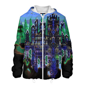 Мужская куртка 3D с принтом TERRARIA в городе Новоалтайск, ткань верха — 100% полиэстер, подклад — флис | прямой крой, подол и капюшон оформлены резинкой с фиксаторами, два кармана без застежек по бокам, один большой потайной карман на груди. Карман на груди застегивается на липучку | game | pixel | terraria | игра | пиксель | террариа