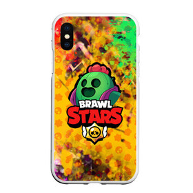 Чехол для iPhone XS Max матовый с принтом BRAWL STARSSPIKE в городе Новоалтайск, Силикон | Область печати: задняя сторона чехла, без боковых панелей | Тематика изображения на принте: bibi | brawl stars | brock | bull | crow | dinomike | el primo | leon | mobile game | nita | poko | ricochet | stars | tara | бравл старс | ворон | леон | мобильные игры