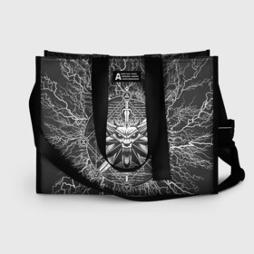 Сумка-шоппер 3D с принтом The Witcher в городе Новоалтайск, 100% полиэстер | застегивается на металлическую кнопку; внутренний карман застегивается на молнию. Стенки укреплены специальным мягким материалом, чтобы защитить содержимое от несильных ударов
 | cd projekt | geralt | of rivia | rpg | wild hunt | арбалет | ведьмак 3 | генри кавилл | геральт | дикая | магия | охота | сказка | сфера | фэнтези | цири