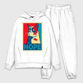 Мужской костюм хлопок OVERSIZE с принтом Grumpy Cat в городе Новоалтайск,  |  | cat | grumpy | meme | nope | интернет | кот | кот мем | кошка | мем | ноуп | прикол | угрюмый | юмор