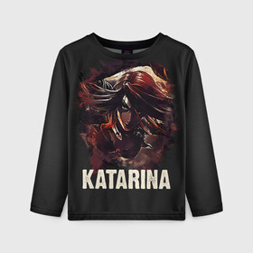 Детский лонгслив 3D с принтом Katarina в городе Новоалтайск, 100% полиэстер | длинные рукава, круглый вырез горловины, полуприлегающий силуэт
 | jinx | kda | league | lol | moba | pentakill | riot | rise | rus | skins | варвик | варус | воин | легенд | лига | лол | маг | стрелок | танк | чемпион