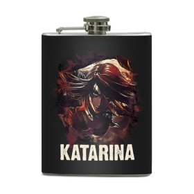 Фляга с принтом Katarina в городе Новоалтайск, металлический корпус | емкость 0,22 л, размер 125 х 94 мм. Виниловая наклейка запечатывается полностью | Тематика изображения на принте: jinx | kda | league | lol | moba | pentakill | riot | rise | rus | skins | варвик | варус | воин | легенд | лига | лол | маг | стрелок | танк | чемпион