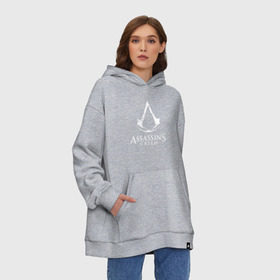 Худи SuperOversize хлопок с принтом Assassins Creed в городе Новоалтайск, 70% хлопок, 30% полиэстер, мягкий начес внутри | карман-кенгуру, эластичная резинка на манжетах и по нижней кромке, двухслойный капюшон
 | mmorpg | rogue | асасин | асассин | ассасин крид | ассассин