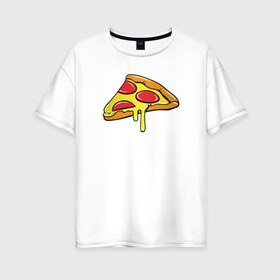 Женская футболка хлопок Oversize с принтом Пицца Пицца Пицца !!!! Pizza в городе Новоалтайск, 100% хлопок | свободный крой, круглый ворот, спущенный рукав, длина до линии бедер
 | pizza | для девушек | для парней | еда | италия | итальянская еда | колбаса | пицца | пицца с салями | пицца с сыром | подарок | с намеком | салями | сыр | тесто