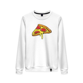 Женский свитшот хлопок с принтом Пицца Пицца Пицца !!!! Pizza в городе Новоалтайск, 100% хлопок | прямой крой, круглый вырез, на манжетах и по низу широкая трикотажная резинка  | pizza | для девушек | для парней | еда | италия | итальянская еда | колбаса | пицца | пицца с салями | пицца с сыром | подарок | с намеком | салями | сыр | тесто