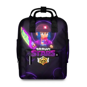 Женский рюкзак 3D с принтом Brawl Stars Heroine Bibi в городе Новоалтайск, 100% полиэстер | лямки с регулируемой длиной, сверху ручки, чтобы рюкзак нести как сумку. Основное отделение закрывается на молнию, как и внешний карман. Внутри два дополнительных кармана, один из которых закрывается на молнию. По бокам два дополнительных кармашка, куда поместится маленькая бутылочка
 | 8 bit | 8 бит | brawl stars | crow | heroine bibi | leon | биби | бравл старс | кроу | леон