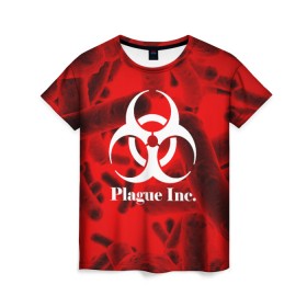 Женская футболка 3D с принтом PLAGUE INC. в городе Новоалтайск, 100% полиэфир ( синтетическое хлопкоподобное полотно) | прямой крой, круглый вырез горловины, длина до линии бедер | molecule | plague inc | абстракция | бактерии | вирус | клетки | медицина | микробы | молекулы | наука | нейрон | нейроны | планета | текстура | текстуры | формула