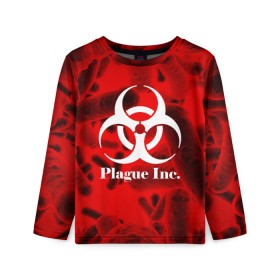 Детский лонгслив 3D с принтом PLAGUE INC. в городе Новоалтайск, 100% полиэстер | длинные рукава, круглый вырез горловины, полуприлегающий силуэт
 | molecule | plague inc | абстракция | бактерии | вирус | клетки | медицина | микробы | молекулы | наука | нейрон | нейроны | планета | текстура | текстуры | формула