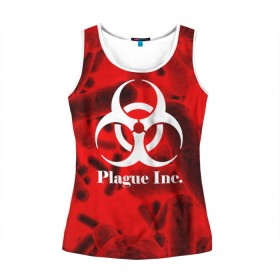 Женская майка 3D с принтом PLAGUE INC. в городе Новоалтайск, 100% полиэстер | круглая горловина, прямой силуэт, длина до линии бедра | molecule | plague inc | абстракция | бактерии | вирус | клетки | медицина | микробы | молекулы | наука | нейрон | нейроны | планета | текстура | текстуры | формула