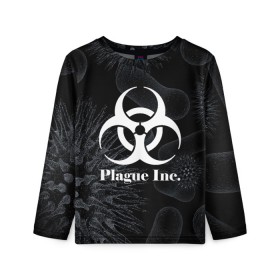 Детский лонгслив 3D с принтом PLAGUE INC. в городе Новоалтайск, 100% полиэстер | длинные рукава, круглый вырез горловины, полуприлегающий силуэт
 | molecule | plague inc | абстракция | бактерии | вирус | клетки | медицина | микробы | молекулы | наука | нейрон | нейроны | планета | текстура | текстуры | формула