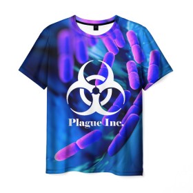Мужская футболка 3D с принтом PLAGUE INC. в городе Новоалтайск, 100% полиэфир | прямой крой, круглый вырез горловины, длина до линии бедер | molecule | plague inc | абстракция | бактерии | вирус | клетки | медицина | микробы | молекулы | наука | нейрон | нейроны | планета | текстура | текстуры | формула