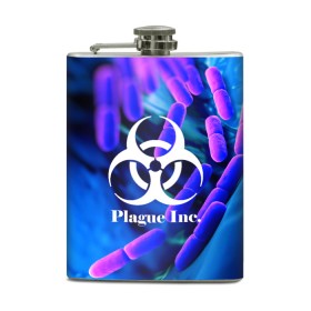 Фляга с принтом PLAGUE INC. в городе Новоалтайск, металлический корпус | емкость 0,22 л, размер 125 х 94 мм. Виниловая наклейка запечатывается полностью | molecule | plague inc | абстракция | бактерии | вирус | клетки | медицина | микробы | молекулы | наука | нейрон | нейроны | планета | текстура | текстуры | формула