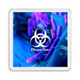 Магнит 55*55 с принтом PLAGUE INC. в городе Новоалтайск, Пластик | Размер: 65*65 мм; Размер печати: 55*55 мм | molecule | plague inc | абстракция | бактерии | вирус | клетки | медицина | микробы | молекулы | наука | нейрон | нейроны | планета | текстура | текстуры | формула