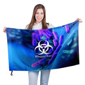 Флаг 3D с принтом PLAGUE INC. в городе Новоалтайск, 100% полиэстер | плотность ткани — 95 г/м2, размер — 67 х 109 см. Принт наносится с одной стороны | molecule | plague inc | абстракция | бактерии | вирус | клетки | медицина | микробы | молекулы | наука | нейрон | нейроны | планета | текстура | текстуры | формула
