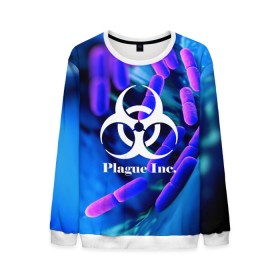 Мужской свитшот 3D с принтом PLAGUE INC. в городе Новоалтайск, 100% полиэстер с мягким внутренним слоем | круглый вырез горловины, мягкая резинка на манжетах и поясе, свободная посадка по фигуре | Тематика изображения на принте: molecule | plague inc | абстракция | бактерии | вирус | клетки | медицина | микробы | молекулы | наука | нейрон | нейроны | планета | текстура | текстуры | формула