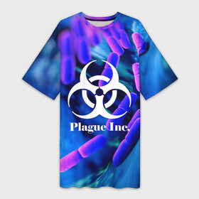 Платье-футболка 3D с принтом PLAGUE INC. в городе Новоалтайск,  |  | molecule | plague inc | абстракция | бактерии | вирус | клетки | медицина | микробы | молекулы | наука | нейрон | нейроны | планета | текстура | текстуры | формула