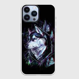 Чехол для iPhone 13 Pro Max с принтом Волк в городе Новоалтайск,  |  | Тематика изображения на принте: animal | djkr | woolf | волк | кэжуал | синий волк | синий принт